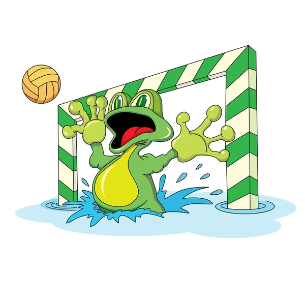 Kreskówka żaba bramkarz — Wektor stockowy