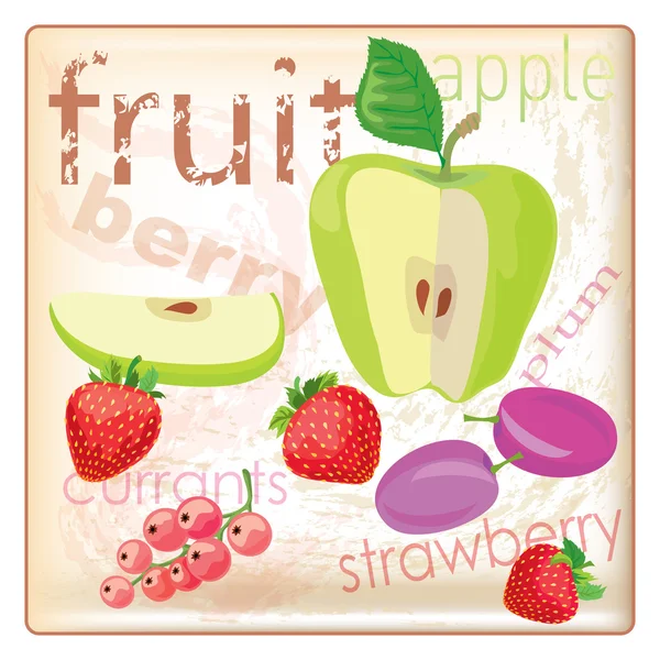 Texture with fruits — Stock Vector