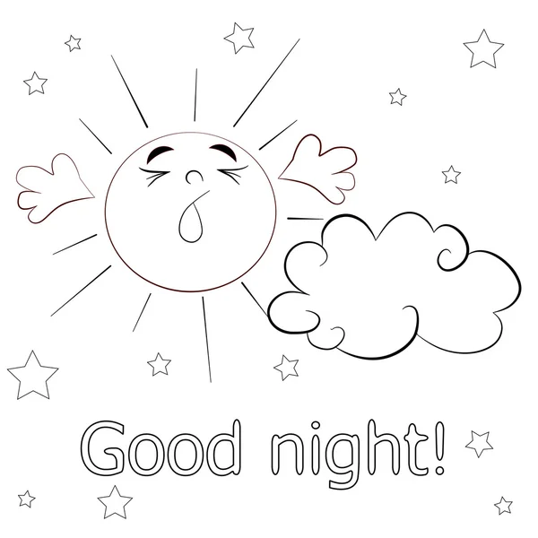 Good night card — Stock Vector