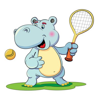 Tenis oynarken su aygırı