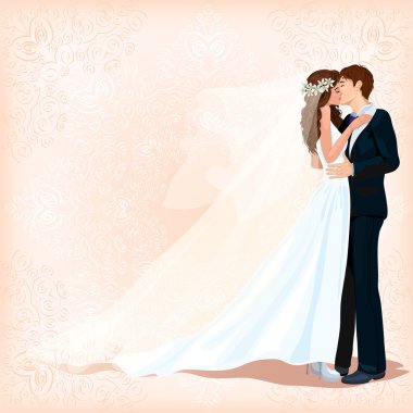 damat ve gelin öpücük