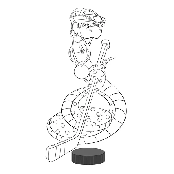 Snake  hockey player — Stock Vector