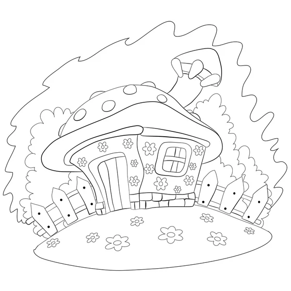 Cartoon huis paddestoel — Stockvector