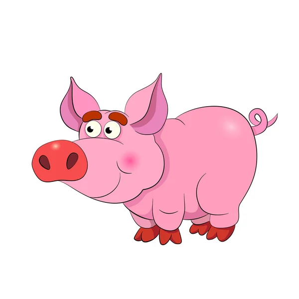 Karikatür komik domuz — Stok Vektör