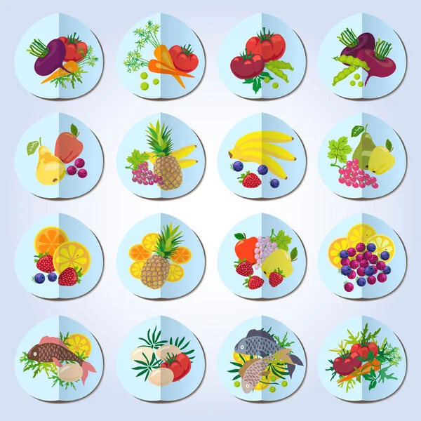 Set van voedselpictogrammen — Stockvector
