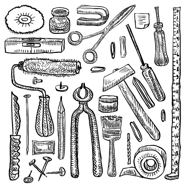 Conjunto de ferramentas de esboço — Vetor de Stock
