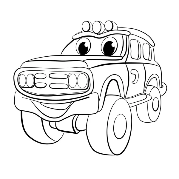 Cartoon   car jeep — Stock Vector