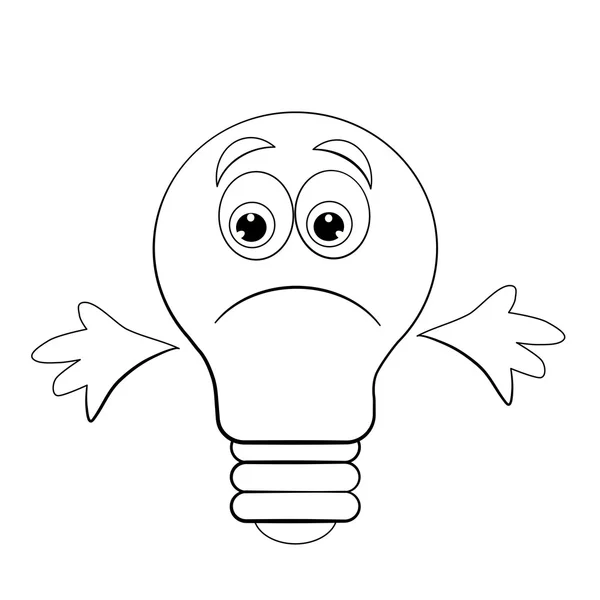 Desenhos animados lâmpada triste — Vetor de Stock