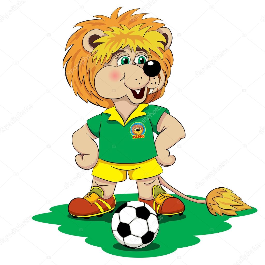 Cartoon lion football player