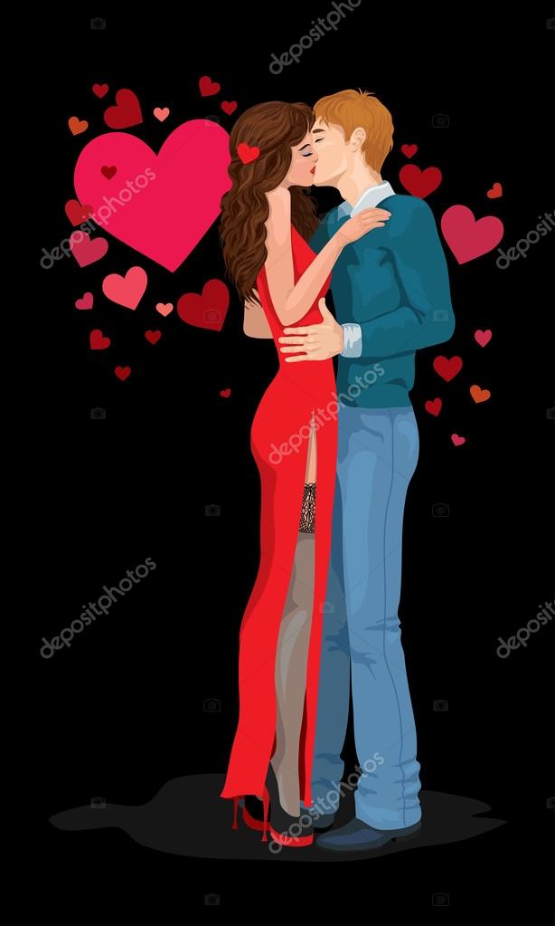 Anime Boy and Girl Kissing Stock Vector Image & Art - Alamy