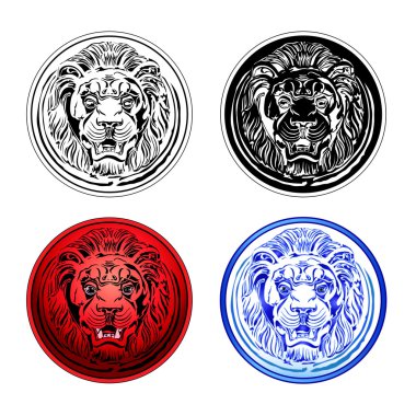 Lion icons set