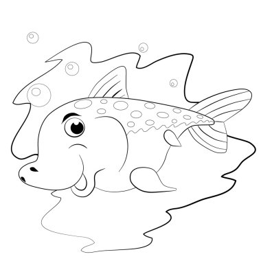 Balık gülümseyen karikatür