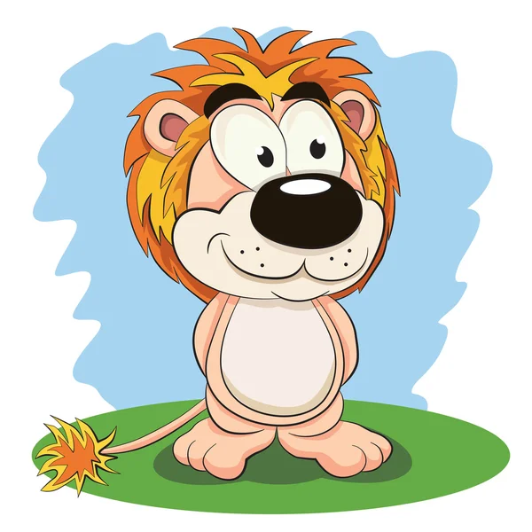 Cartoon funny lion. — Stock Vector