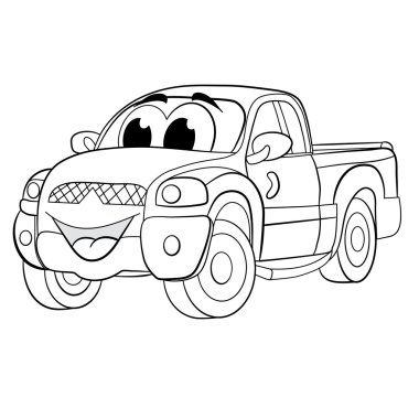 Sevimli çizgi kamyonet.