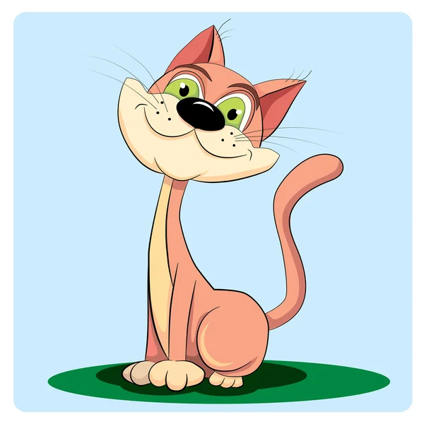 Kreslená usmívající se kočka — Stockový vektor