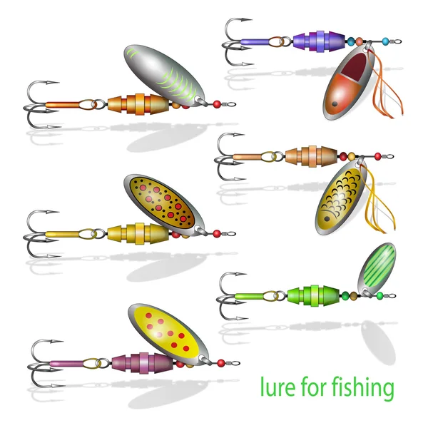 Different fishing baits — Stock Vector