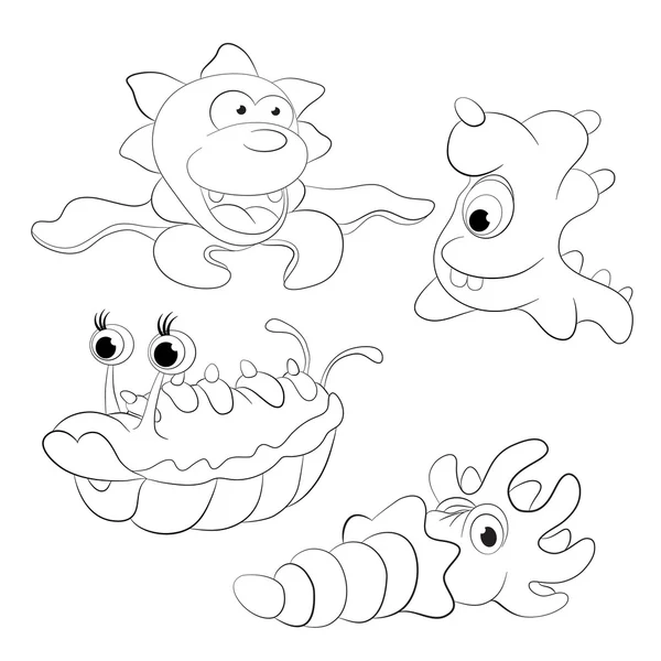 Çizgi film renk canavarlar