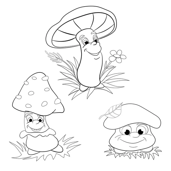 Cartoon niedliche Pilze — Stockvektor