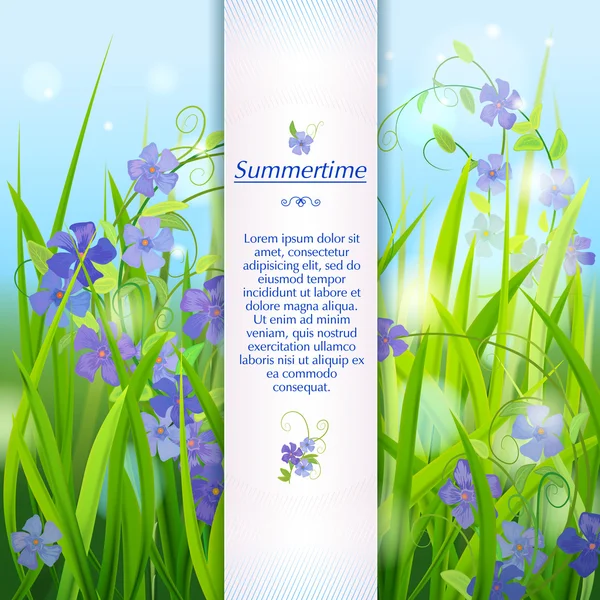 Violet Wild alikruiken in gras — Stockvector