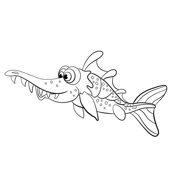 Brochet de poisson dessin animé — Image vectorielle