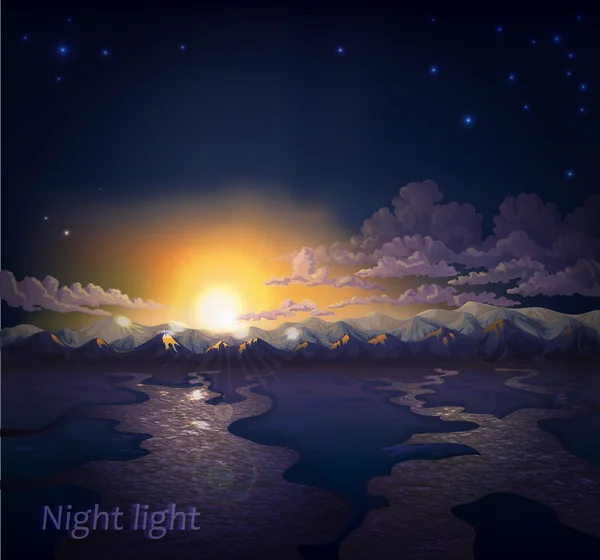 Night mountain landscape Royalty Free Stock Illustrations