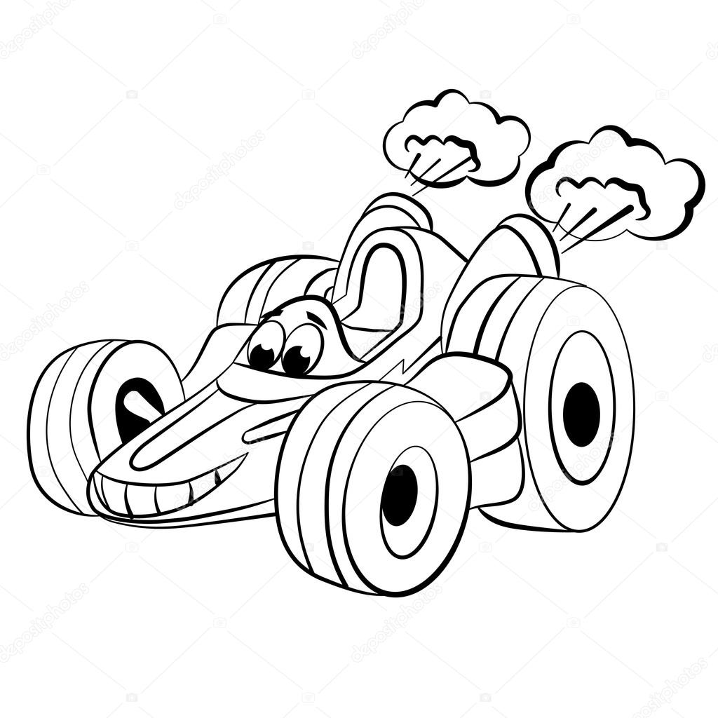 Cartoon racing car.