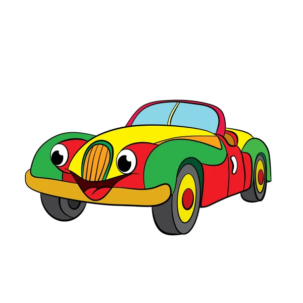 Coche retro de dibujos animados — Vector de stock