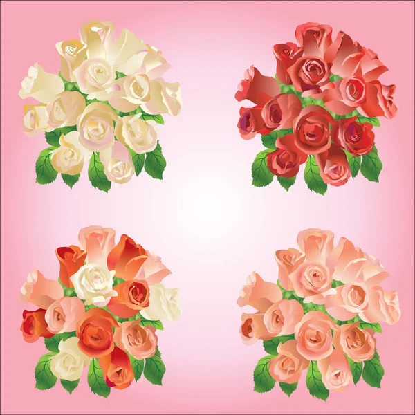 Ramos de rosas — Vector de stock