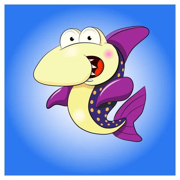 Requin dessin animé coloré — Image vectorielle