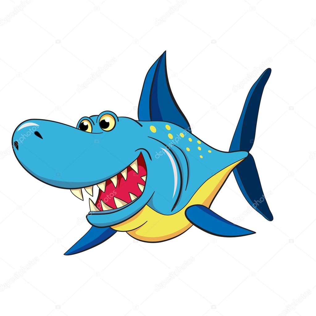 Colored cartoon   shark