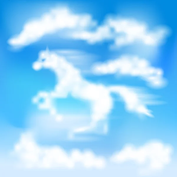 Nube de caballo en el cielo — Vector de stock