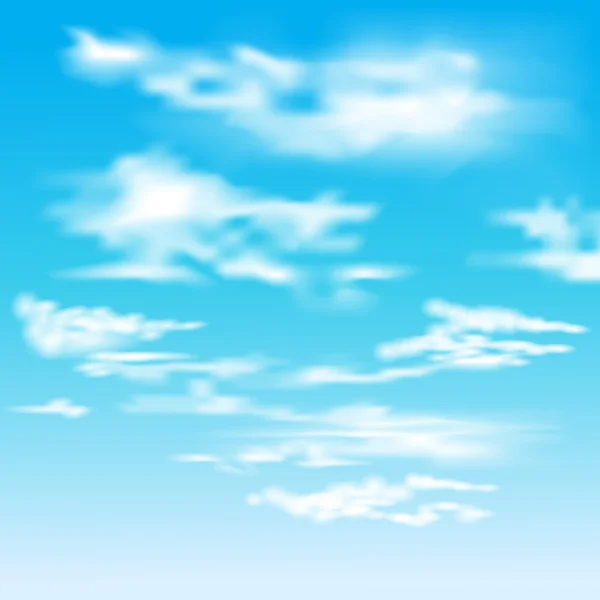 Cielo azul con nubes — Vector de stock