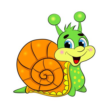 Karikatür komik salyangoz.