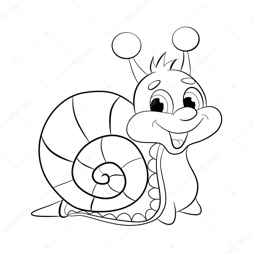 Cartoon funny snail.