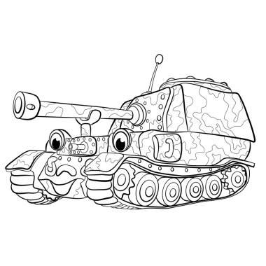 Karikatür mutlu tank