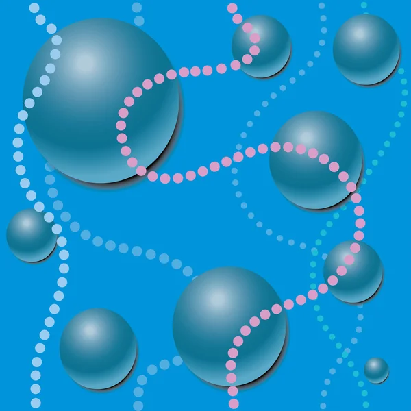 Bubbels en lijnen uit cirkels — Stockvector