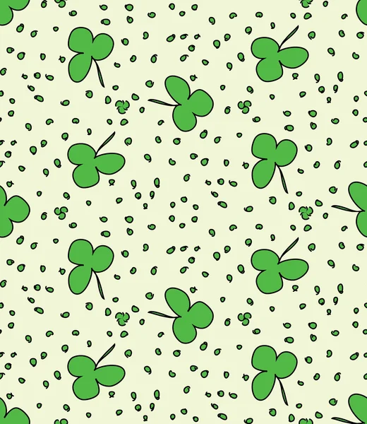 Pattern with clover leaves — Stock Vector