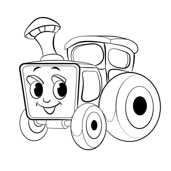 Cartoon of merry tractor — Stock Vector