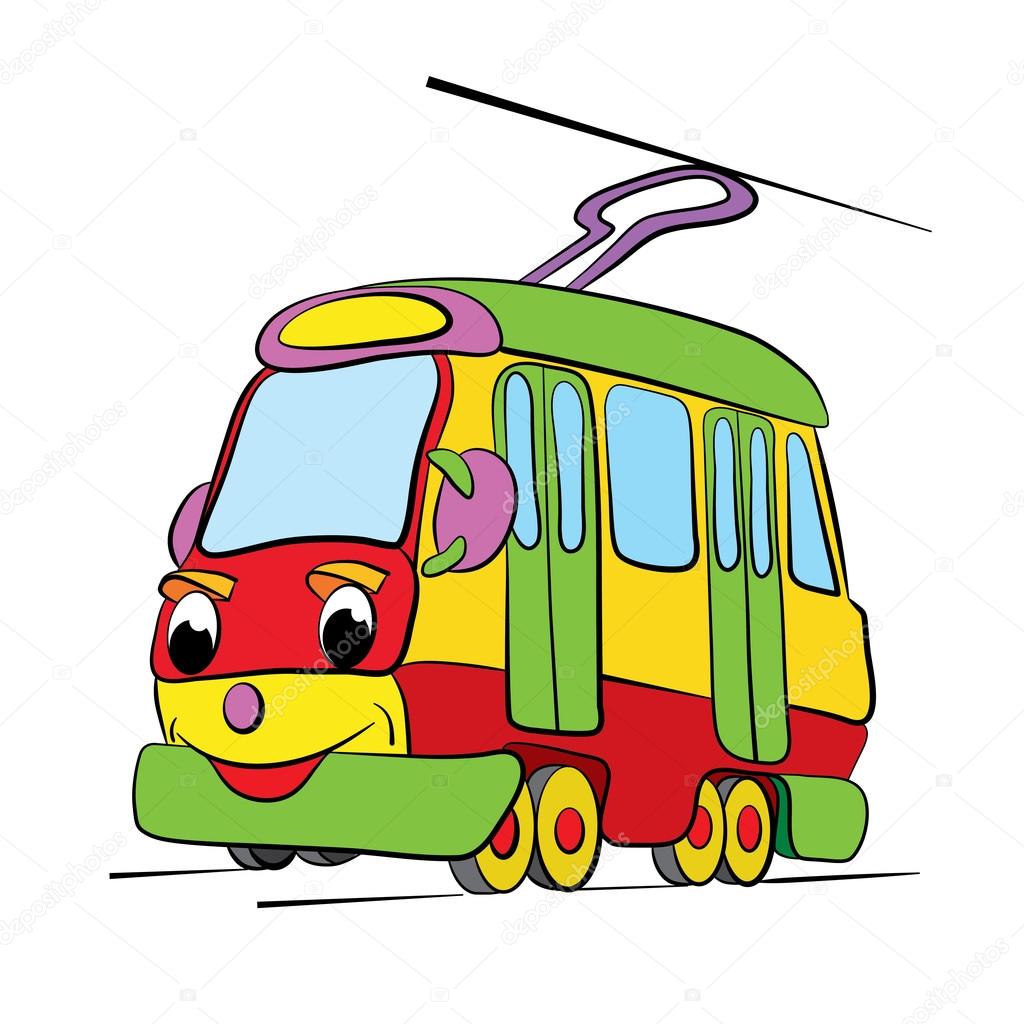 Cartoon of merry tram