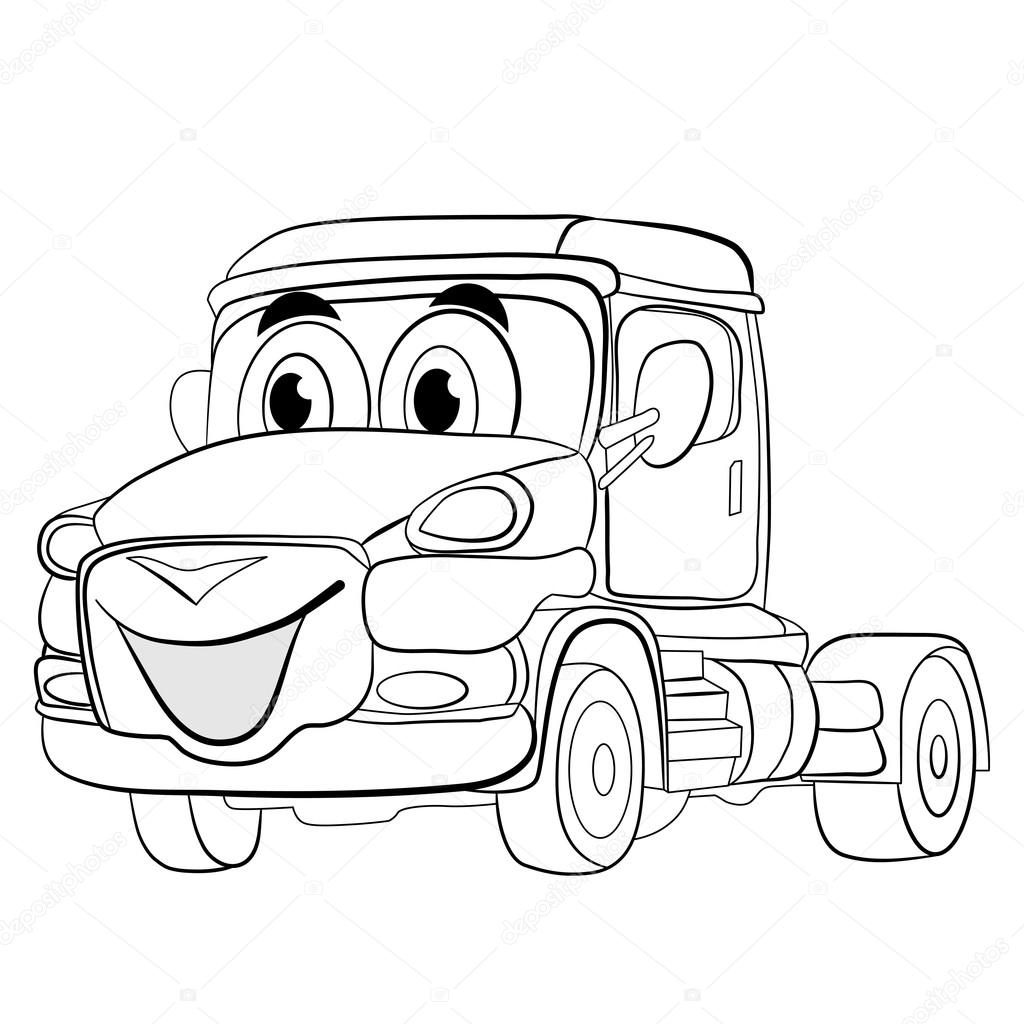 Cartoon of merry truck