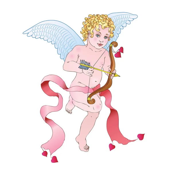 Angel carte d'amour Cupidon — Image vectorielle