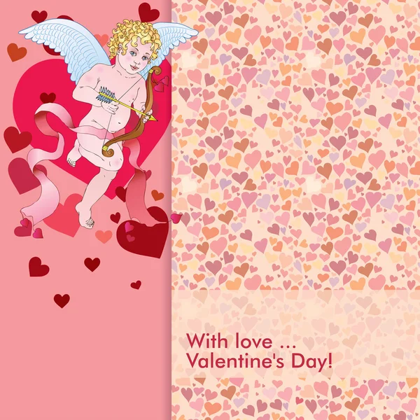 Cartão de amor Cupido — Vetor de Stock