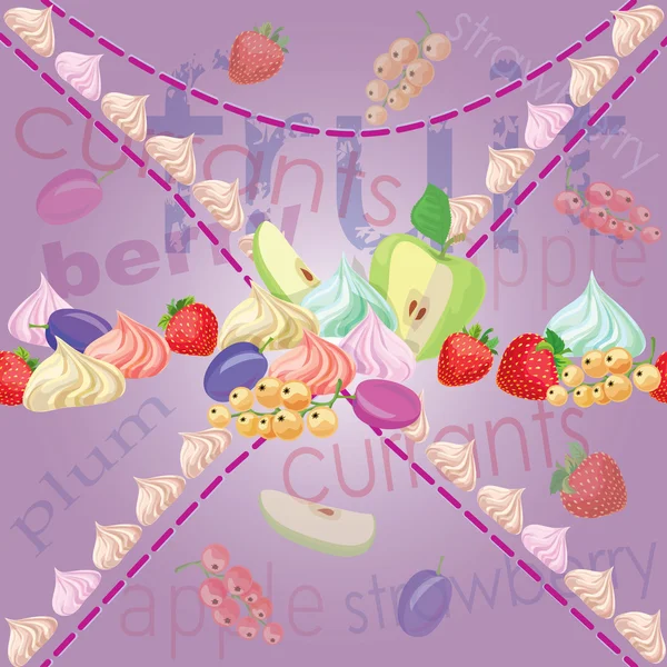 Fruits et guimauve — Image vectorielle