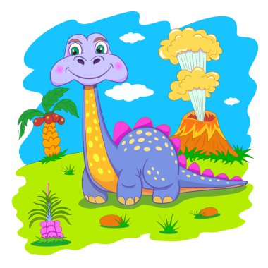 Tarih öncesi yatay olarak komik dinozor