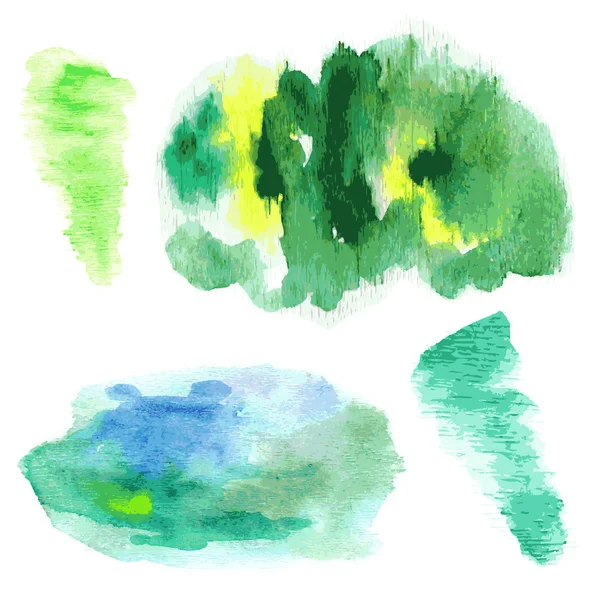 Зеленые пятна акварели — стоковый вектор
