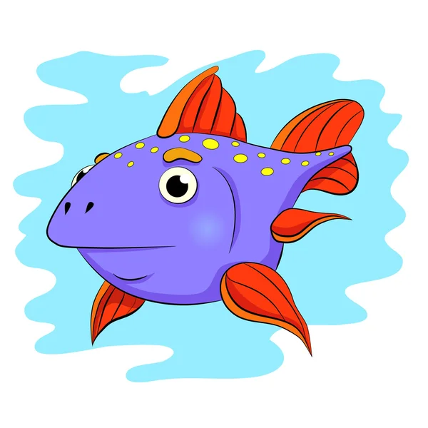 Cartoon lite fisk — Stock vektor