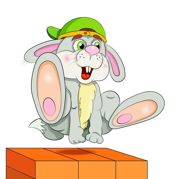 Cartoon traceur de lièvre en saut libre — Image vectorielle