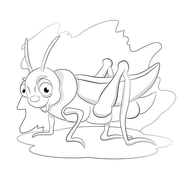 Grasshopper śmieszne kreskówki — Wektor stockowy