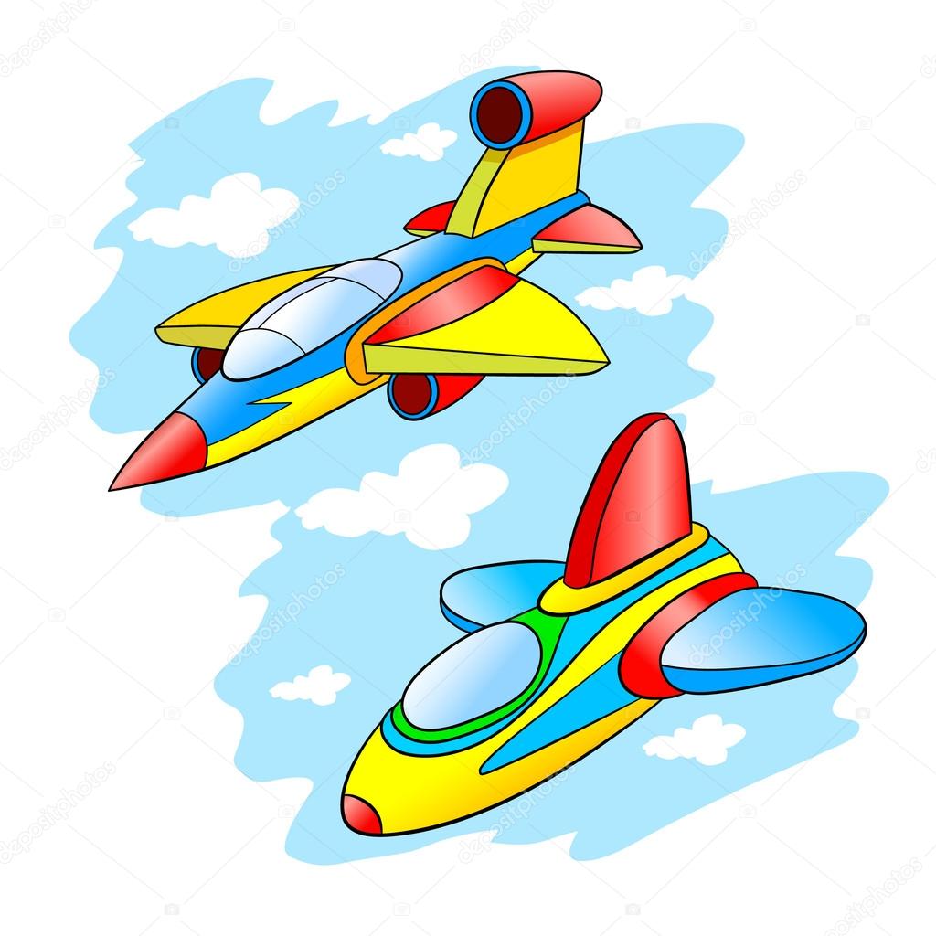 cartoon stealth fighters flying