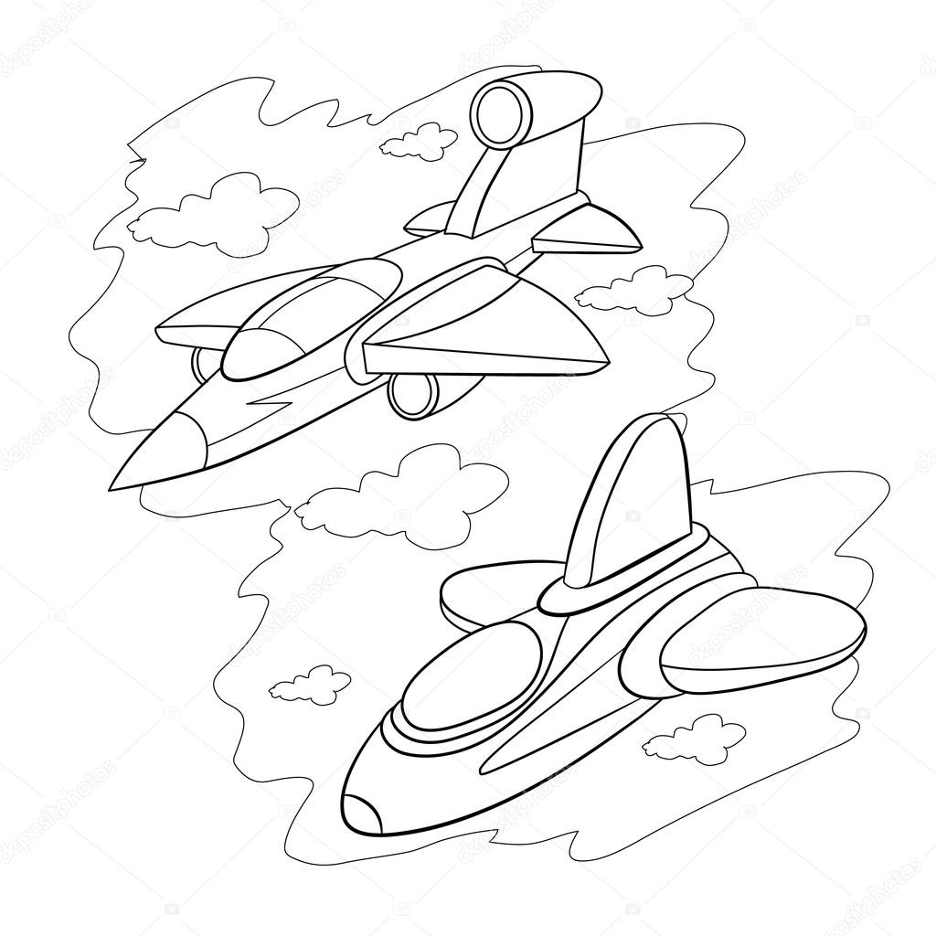 cartoon stealth fighters flying